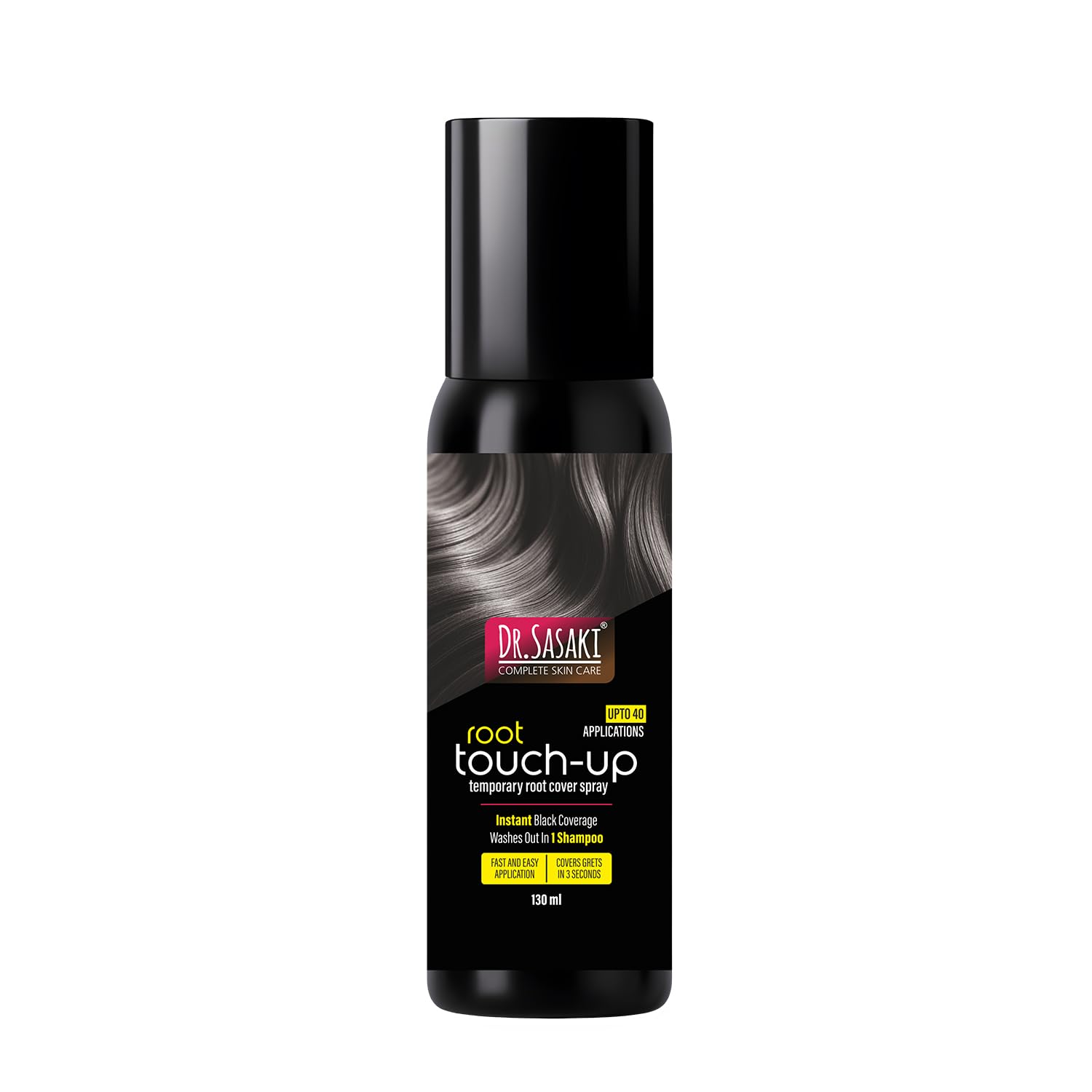 Dr. Sasaki Root Touchup Temporary Root Cover Spray | Instant Gray Hair Concealer | Natural-Looking Temporary Root Cover for Men & Women (Black)-image-22