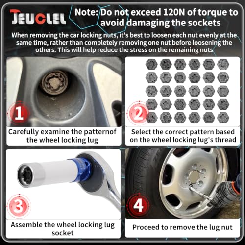 Image of 314 Wheel Locking Nut Key for Mercedes Benz, Lug Nut Removal Tool