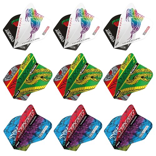 RED DRAGON DARTS - Peter Wright - Snakebite - Yin Yang Dart Flights 3 Sets Per Pack (9 in Total) - Extra Thick 100 Micron - Standard Shape Dart Flights - Professional Darts Accessories RED DRAGON DARTS - Peter Wright - Snakebite - Yin Yang Dart Flights 3 Sets Per Pack (9 in Total) - Extra Thick 100 Micron - Standard Shape Dart Flights - Professional Darts Accessories