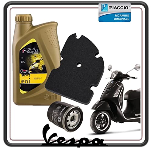 1 FILTRO ARIA KIT TAGLIANDO FILTRO OLIO FILTRO ARIA + OLIO PER PIAGGIO VESPA GTS 125 - GTS 250 - VESPA GTS 300 - GTS 300 TUTTI I MODELLI ORIGINALE PIAGGIO.