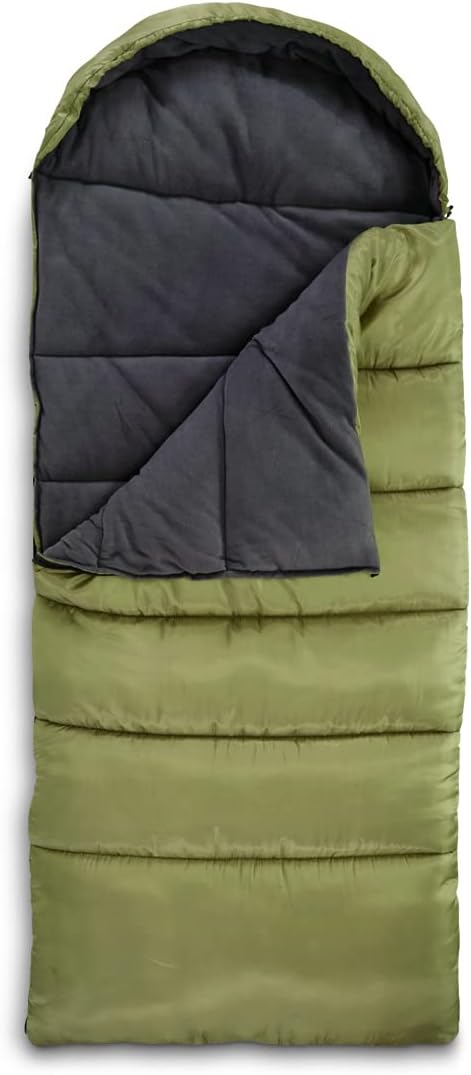 Guide Gear -15 Degree Fleece Lined Sleeping Bag for Adults and Kids Warm Winter Cold Weather Lightweight Portable for Camping, Backpacking, Hiking, Outdoors