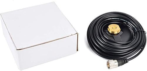 Miniatura 7 de UAYESOK 5.9 pulgadas (5.906in) NMO Montaje magnético Antena Jamón Móvil Radio Antena Imán Montaje con 16.4ft (16.4 pies) RG58 Cable coaxial PL-259