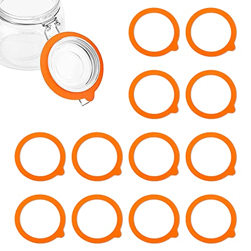 CORTNEY 12 Piezas Junta de Silicona de Repuesto para Frasco, Junta de Silicona a Prueba de Fugas Anillos Herméticos para Tarros para Tarros de Masón, Tarros de Vidrio de Boca Regular Cover