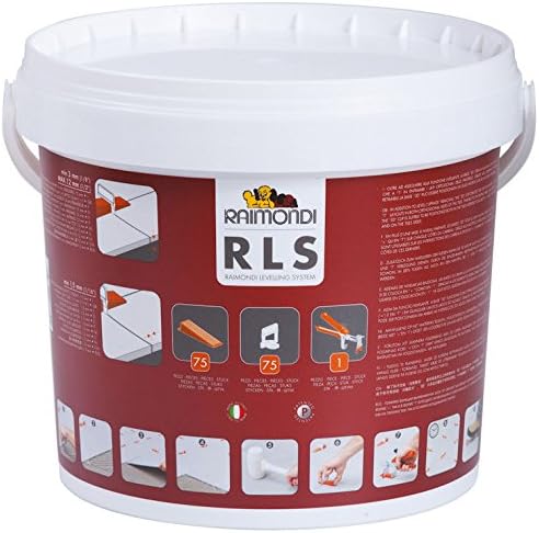 Raimondi Leveling System Starter Kit 3D - 75pcs wedges in bucket, 75pc 3D clips & floor plier by Raimondi