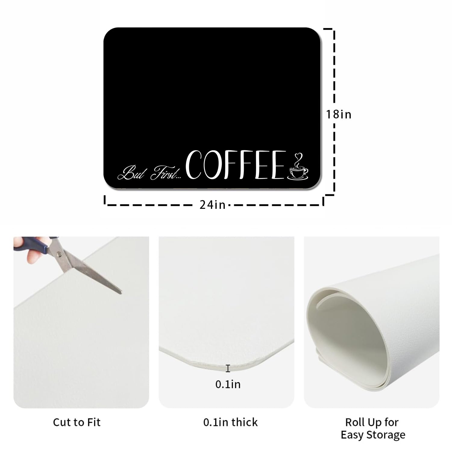 Tappetino da bar in gomma per scolapiatti per bancone della cucina, tappetino da caffè per casa, bar, regalo, accessori da cucina, negozio decorativo, tappetino per asciugare piatti di cioccolato
