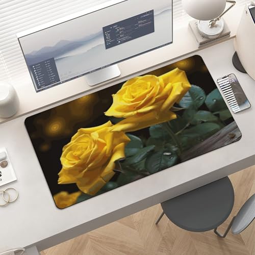 Protector de Escritorio con Rosas Amarillas Grande Antideslizante miniatura 6