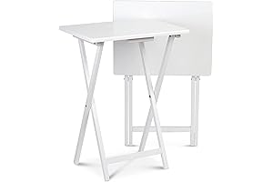 PJ Wood Lightweight Rectangle Solid Wood Construction Multifunctional Folding TV Tray