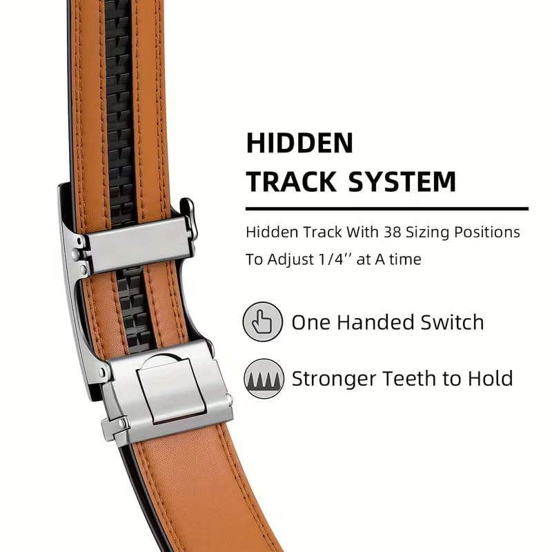 Image of WildHorn Men's Genuine Leather Belt for Men| Premium Auto-Lock Buckle | Adjustable up to 48 inch | Formal & Casual Wear | Micro-Adjust Fit | Stylish Gift Box Included
