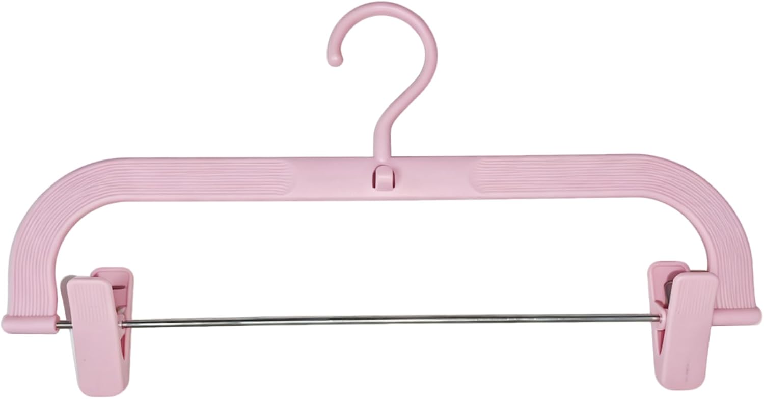 20 Pack White Plastic Clip Hangers, Adjustable Skirt Closet Organizer