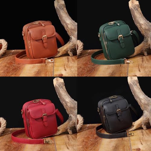Crossbody Leather Bag, Tojoyride Vintage Crossbody Bag for Women Men, Leather Shoulder Purse with 10 Card Slots4