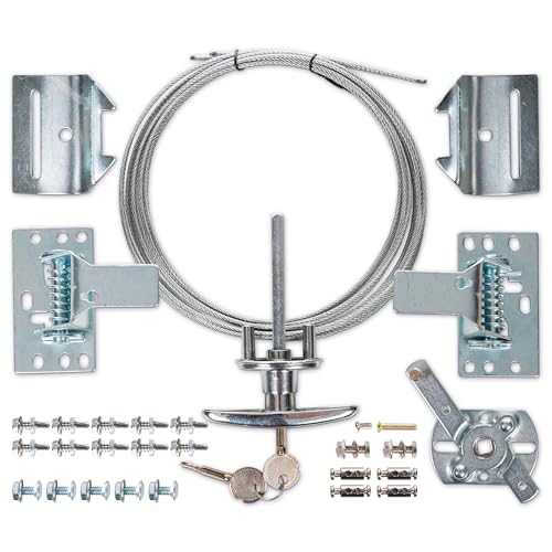 Garage Door Lock Kit Complete Set with Spring Latch and Keyed Handle Home Improvement Door Lock