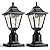 DARIISI Solar Post Light Fixtures 2 Pack, Motion Sensor Solar Lamp Post Lights with Pier Mount Base, Outdoor Waterproof Post Lantern, Black Outdoor Solar Lights for Yard Garden Pathway