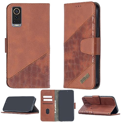 jioeuinly Case for HISENSE Infinity H60 Zoom Case Compatible with HISENSE H60 Zoom Phone Case Cover Flip Stand Cover Stitching Style Wallet Case Brown