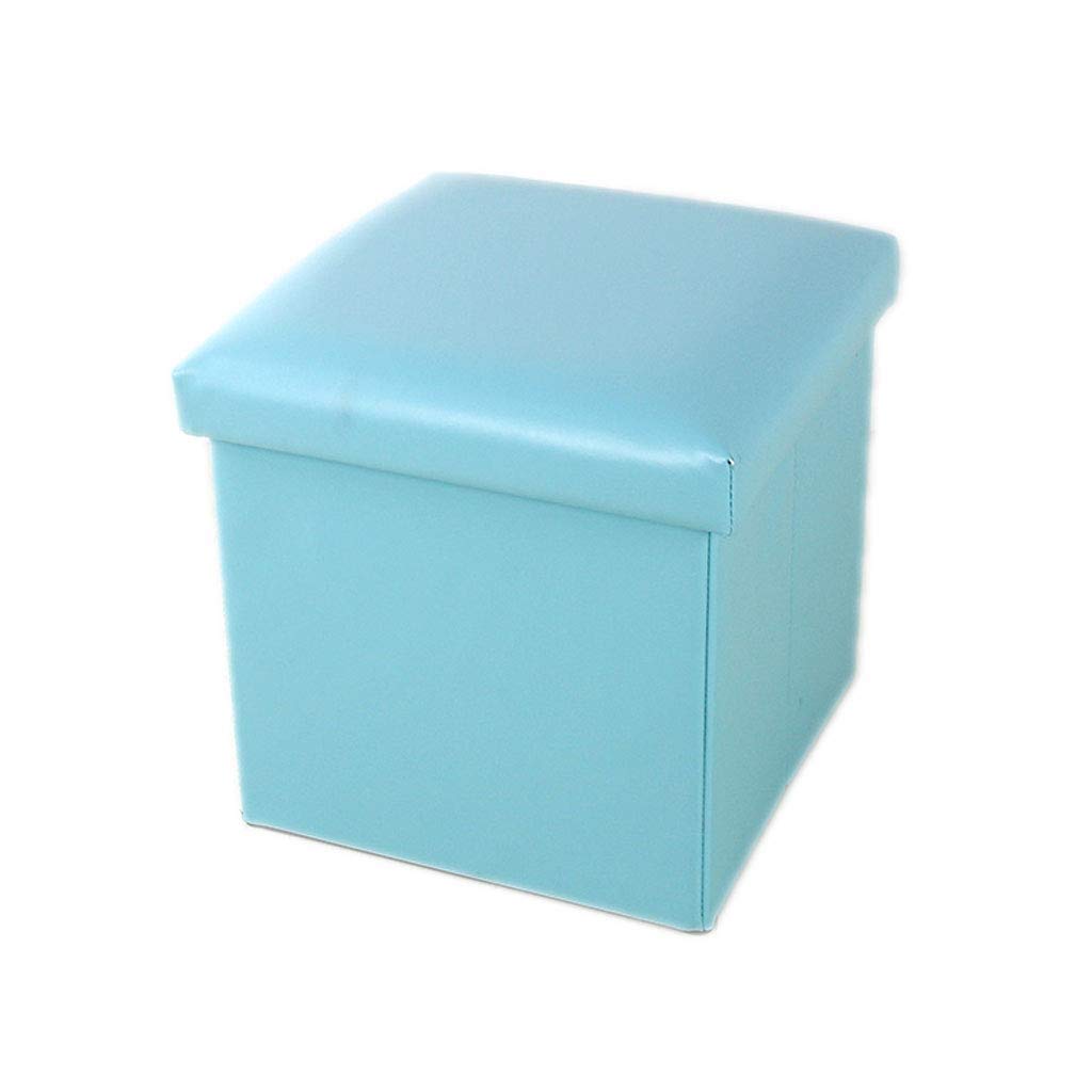 Pouf de rangement bleu pour un salon ordonné et accueillant
