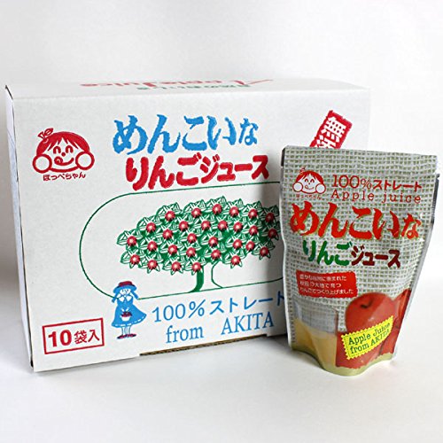 Amazon.co.jp: 無添加 めんこいなりんごジュース 185g×10袋入 : 食品