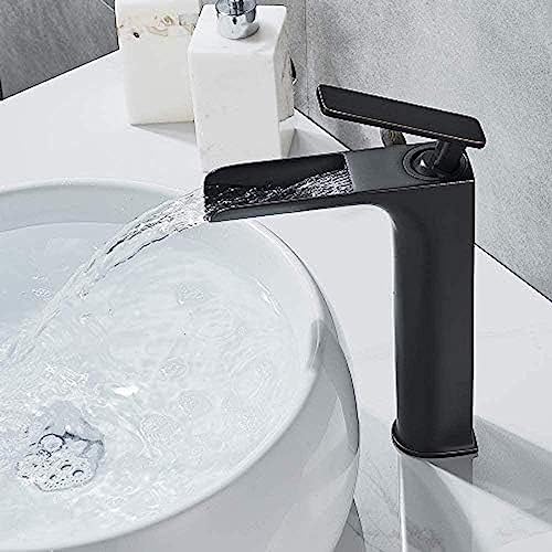 Mitigeur de lavabo cascade résistant aux taches d'eau bronze noir - 6
