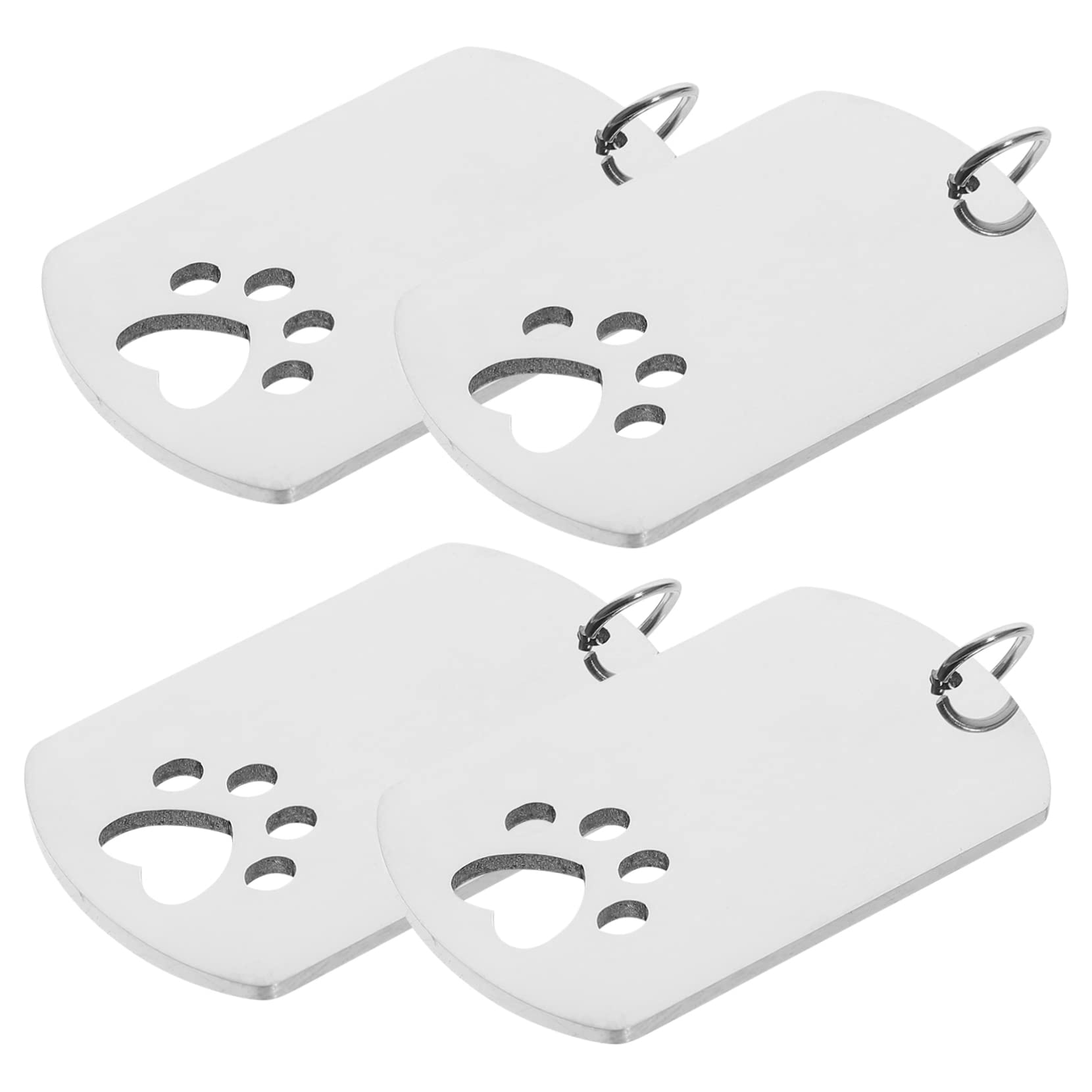 FRCOLOR 20pièces Étiquettes Identification Acier Forme De Patte Pour Chiens Et Médaille Personnalisable Pour Animaux De Compagnie Plaques à Graver