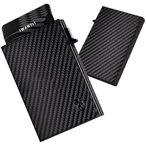 iwantit Pop Up Wallet for Men with Credit Card Holder, Finest Full Grain Leather, Minimalist Smart Mens Wallet, Trifold Slim Wallet, RFID Blocking, Front Pocket Wallet, ID Window Cover