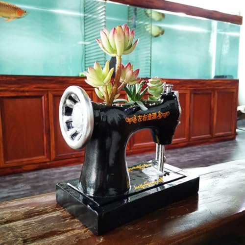 Mini pot de fleurs machine à coudre pour succulentes et déco de bureau