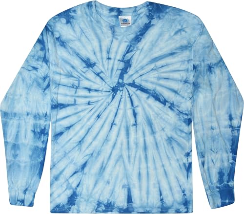 Image of Colortone Tie Dye T-Shirts for Boys and Girls - Unisex Long Sleeve Tie-Dye T Shirts for Kids