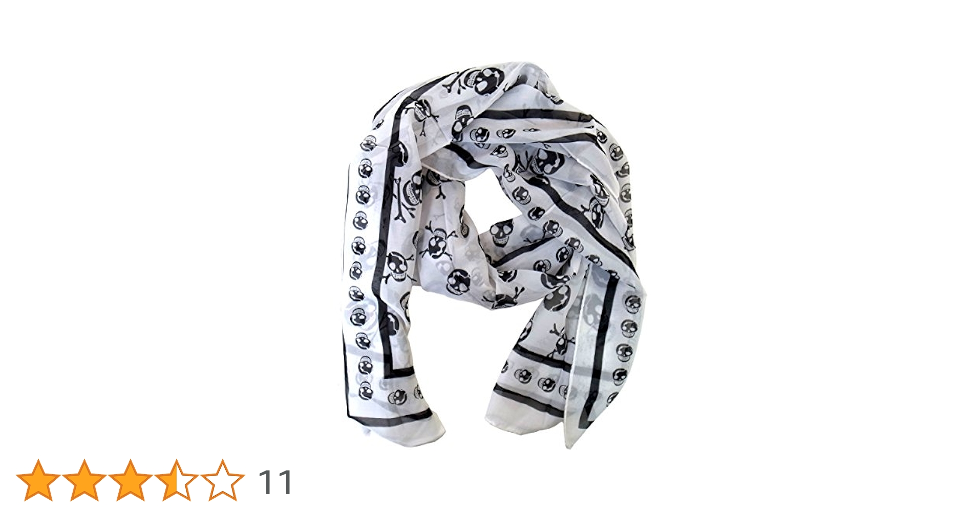 Amazon | メンズ ドクロ柄 ホワイト シフォン ストール Chiffon