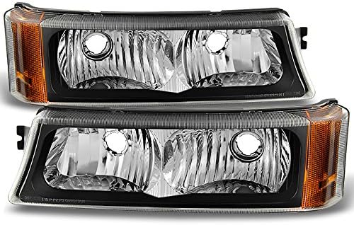 AKKON - For 2003-2006 Chevy Silverado/Avalanche Black Bumper Turn Signal Parking Lights Lamps Left + right Pair