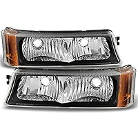 06 Chevy Silverado Headlights Topline Black Housing Headlights Bumper Signals For 2003-2006 Chevy Silverado/Avalanche 99 06 Silverado Headlights
