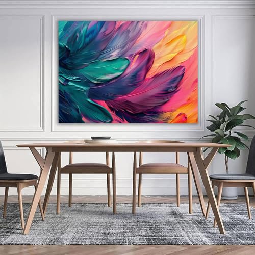 Image abstraite colorée sur toile pour revitaliser un mur blanc