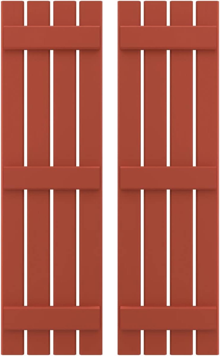 Ekena Millwork ARW401SB415X69CLH Americraft Four 3 Exterior Real Wood Spaced Board-n-Batten Shutters (Per Pair), Colorful Leaves