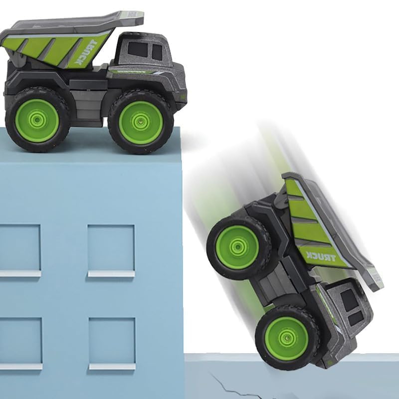Image of Metal Team Car Unbreakable Engineering Automobile Construction Car Toys Set for Children Kids (Engineering Construction Set -Green)