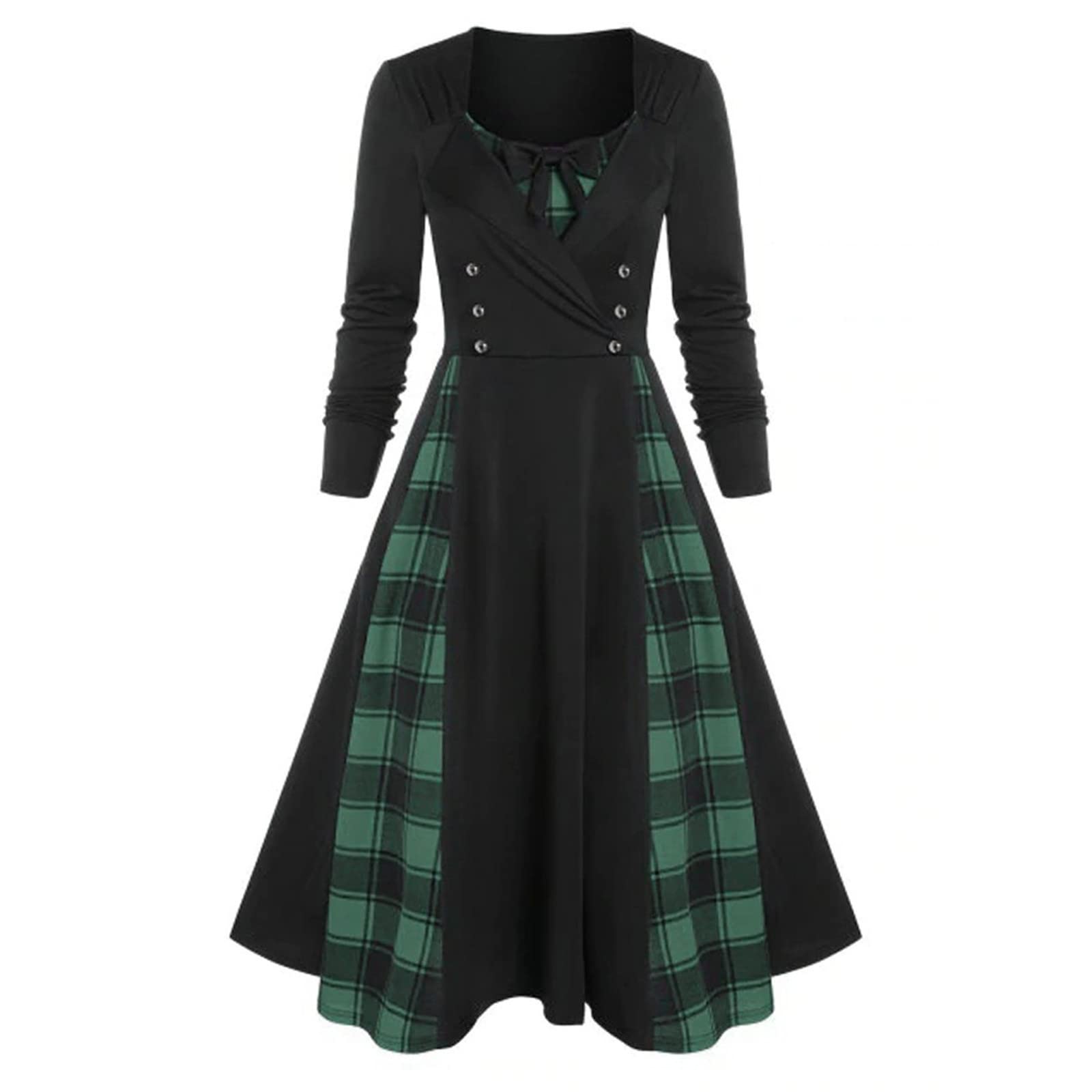 Bukknye Women's Green #2 Renaissance Costume For Medieval Faire Halloween Cosplay Velvet Irish Retro Irish Overdress & Mythic Chemise Set Ball Gown Medieval Irish Peasant Dress(,Xxl)