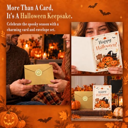 YoourLinee Halloween Cards and Envelope — Warm Halloween Wishes Inside - image 6