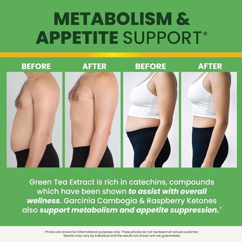 Green Tea Thermogenic Gummies | Metabolism, Workout & Appetite Support Supplements for Women & Men | 45% EGCG with Green Coffee Bean Extract & Raspberry Ketones | Keto Diet Friendly, Apple Flavor 60ct - Image 5