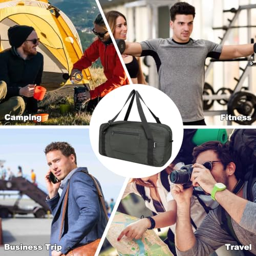 Image of HOLYLUCK Foldable Travel Duffel Bag For Women & Men Luggage Great for Gym - Large Dark Grey