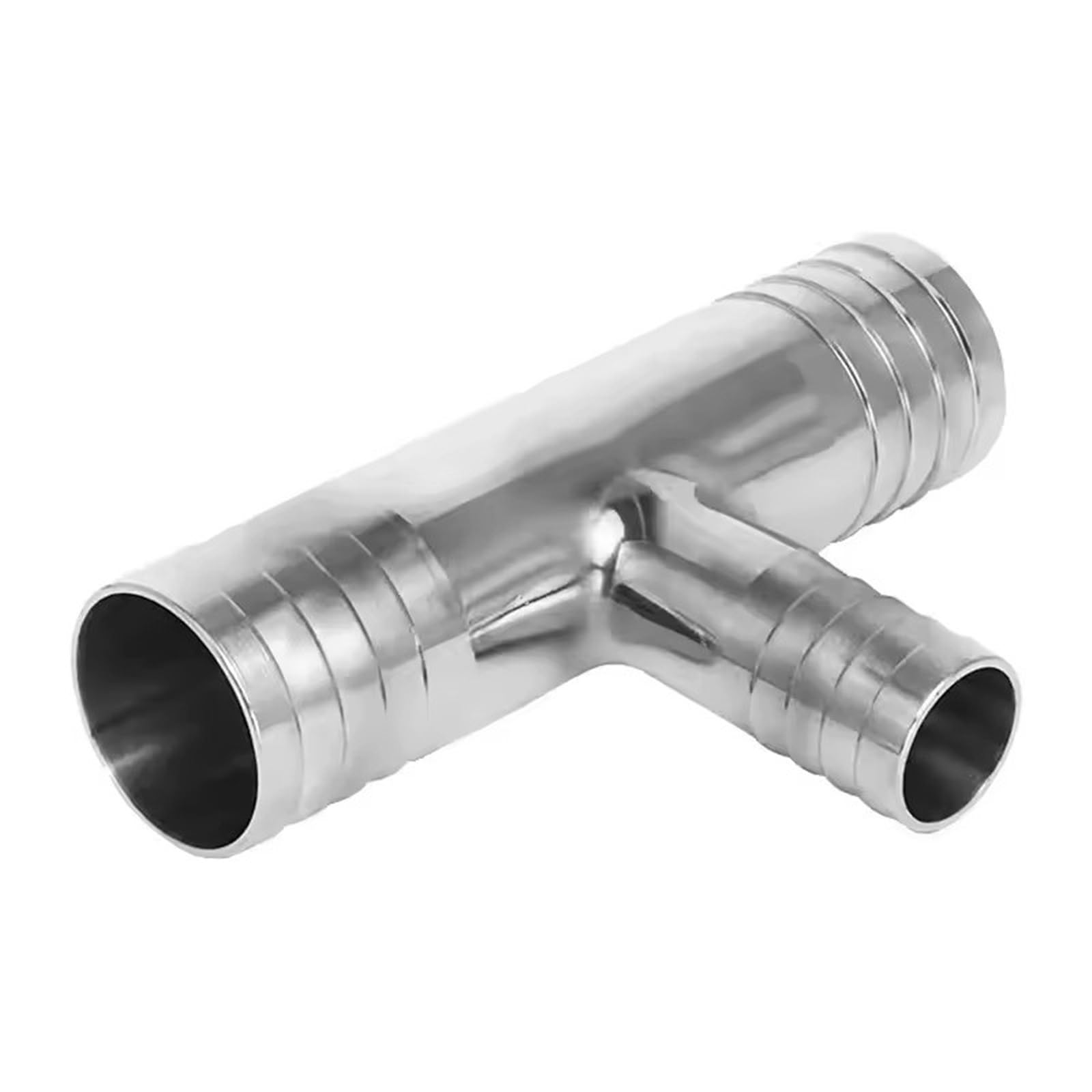 Reductor en T de manguera de acero inoxidable 304 (6-51 mm), conector divisor de 3 vías para aire, agua, combustible y productos químicos (25-20-25 mm)
