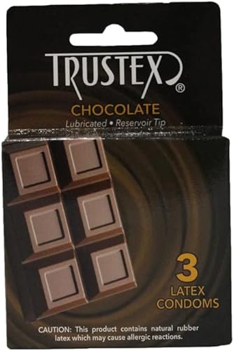 Preservativos lubricados con sabor a chocolate - Paquete de 3 - Trustex