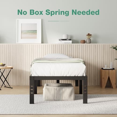 Novilla Twin Bed Frame, 14 Inch Metal Platform Bed Frame Twin Size with Storage Space Under Bed, Heavy Duty Steel Slat Support, Easy Assembly, No Box Spring Needed by Novilla - Image 5