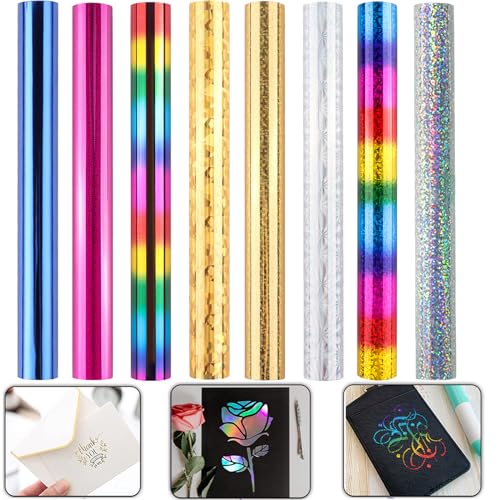 8 Rolls Toner Reactive Foil, 5mx19.3cm/Roll Foil Paper for Toner foiling,Foil by Laser Printer and
