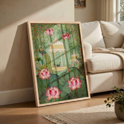 Image of kotart Madhubani Art Wall Painting Traditional Home Decoration With Frame For Living Room Bed Room Hotel Wall Decor Digital Reprint (13X17 inch)