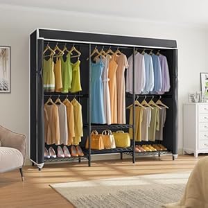 Vipekv5csegarmentrackwardrobeclosetheavydutyclothesrackwithadjustableshelvesandblackcoverblackmetalclosetrackclothingstorageorganizerforbedroom701lx173wx764h Urban Country Home Decor Vipek v5c se garment rack wardrobe closet heavy duty clothes rack with adjustable shelves and black cover black metal closet rack clothing storage organizer for bedroom 701 lx173 wx764 h urban country home decor