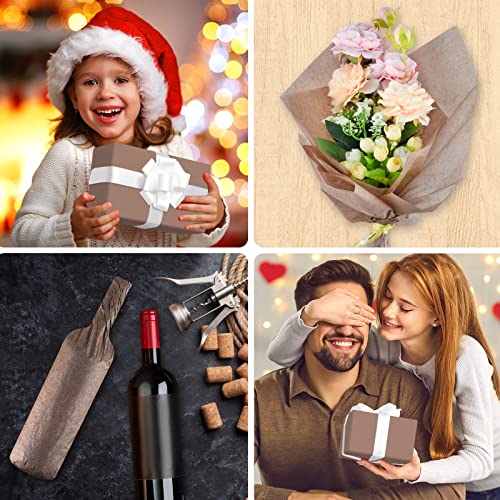 Image of NEBURORA 60 Sheets Brown Tissue Paper Set Gift Wrap Paper(Brown)