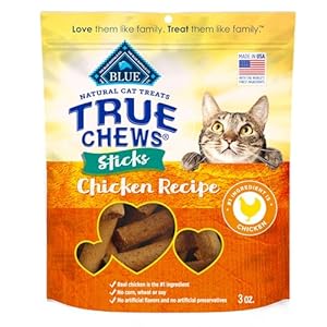 Blue Buffalo True Chews Sticks Natural Cat Treats, Chicken Recipe, Meaty & Savory Treats Made in The USA, 3-oz Bag
