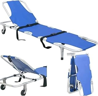 Folding Medical Stretcher, Portable Emergency Stretcher Thicken Aluminium Foldable Stretcher for Patient Transport Two Fold Emergency Stretcher Folding Stretcher,