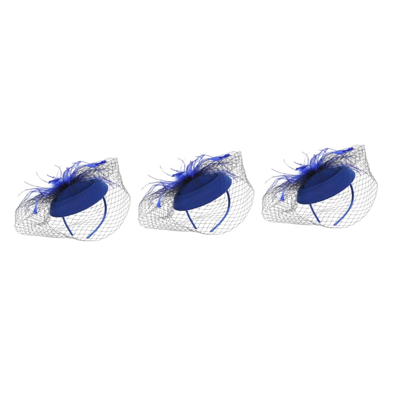 3pezzi Fascinator Elegante da Donna con Velo Piume Accessorio per Cerimonie e Tea Party Stile Vintage per Matrimonio e Feste
