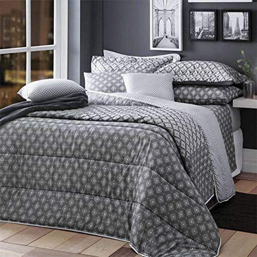 Jogo de Cama Casal 4 Peças: 1 Lençol de Cima + 1 Lençol com Elástico + 2 Fronhas 140 Fios com Algodã