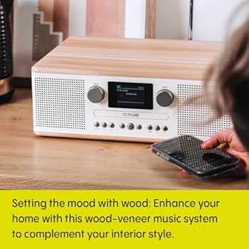 Sistema Musicale Pure Classic C-D6 - Lettore CD, Radio DAB+/FM, Bluetooth, Noce