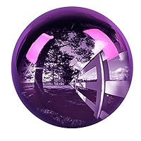 Boule Miroir Décorative Jardin Acier Inoxydable Rouge - Diamètre 15 Cm - Réfléchissante, Polie