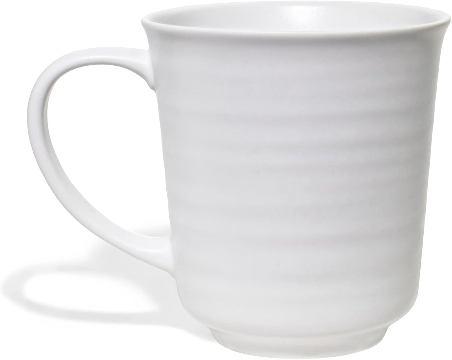 Elanze Designs White Matte Glaze Finish 17 ounce Stoneware Coffee Cup Mugs Set of 4