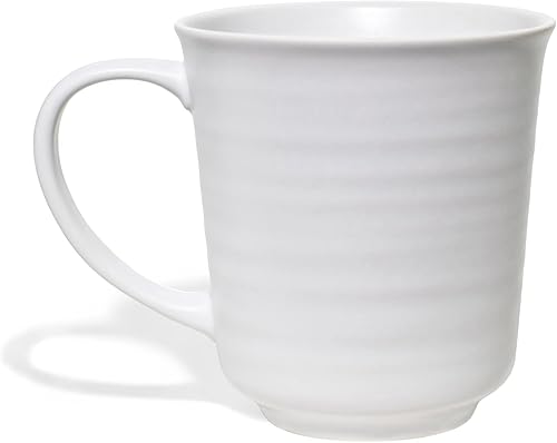 Miniatura 2 de Elanze Designs Juego de 4 tazas de café de cerámica con acabado de esmalte mate blanco de 17 onzas