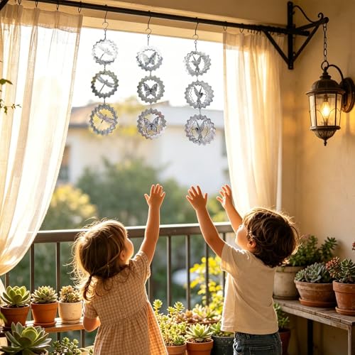 Dispositivos antipájaros reflectantes con campanas eólicas de exterior 4